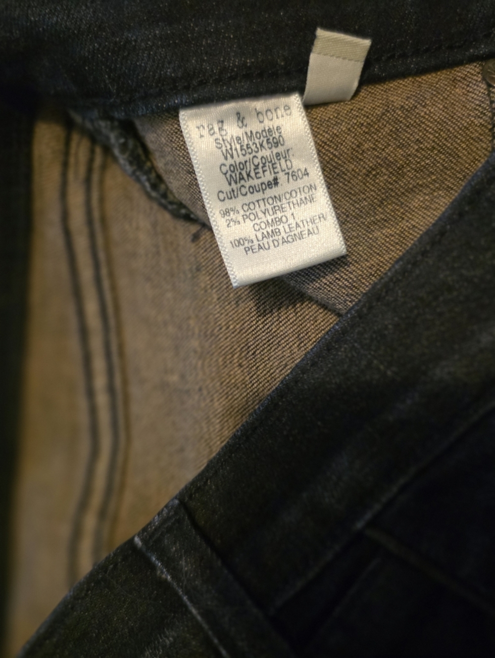 Rag & Bone W1553K590 Wakefield Whiskered Dark Wash Denim Jeans - Picture 9 of 9